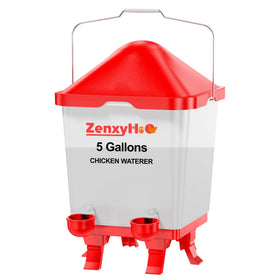 ZenxyHoC 5.0 gallon waterer front view with adjustable legs for a dry coop