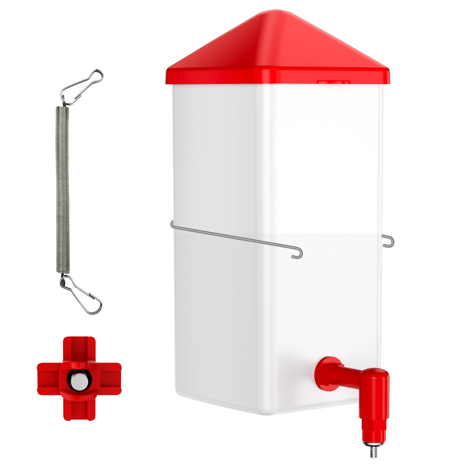 ZenxyHoC baby chick waterer front view with clear 0.26 gal capacity for easy monitoring