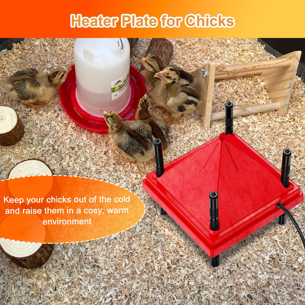 ZenxyHoC brooder plate 12x12 side view highlights compact safe heating.