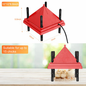 Height-adjustable legs of ZenxyHoC brooder plate adapt to growing chicks