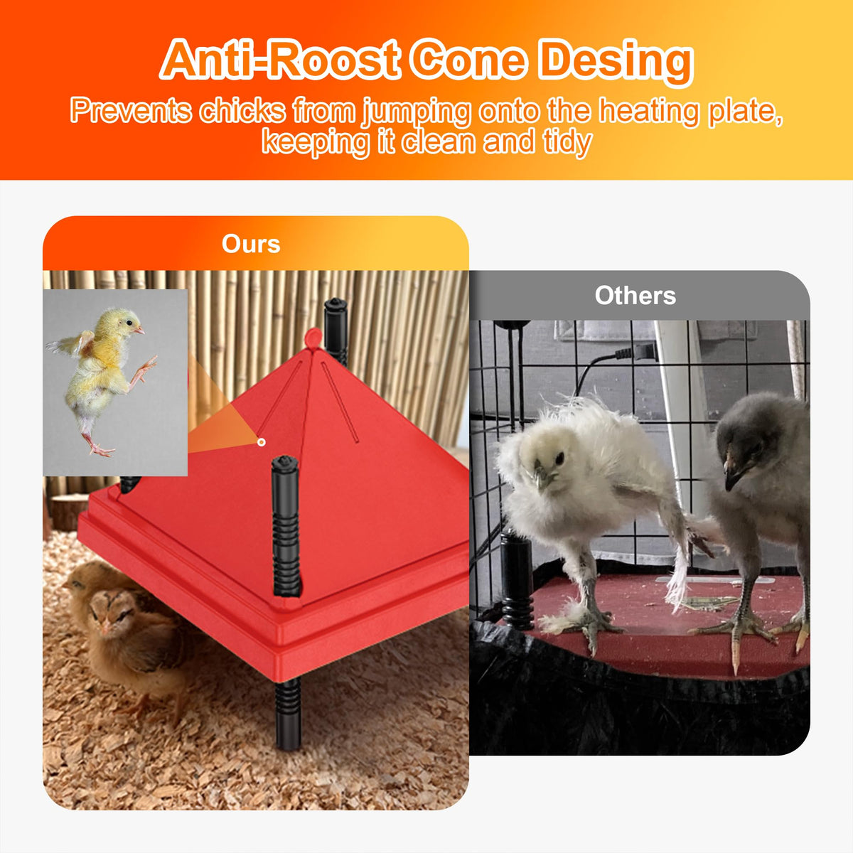 ZenxyHoC stable four-leg base prevents tipping during brooding.