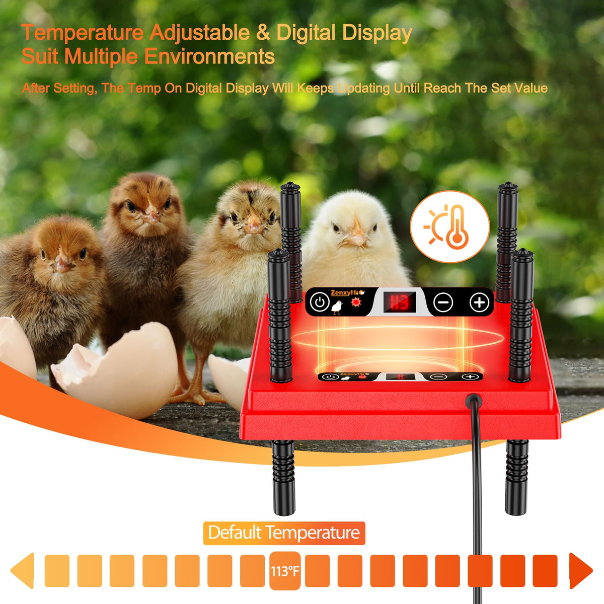 ZenxyHoC brooder plate stable four leg base prevents tipping