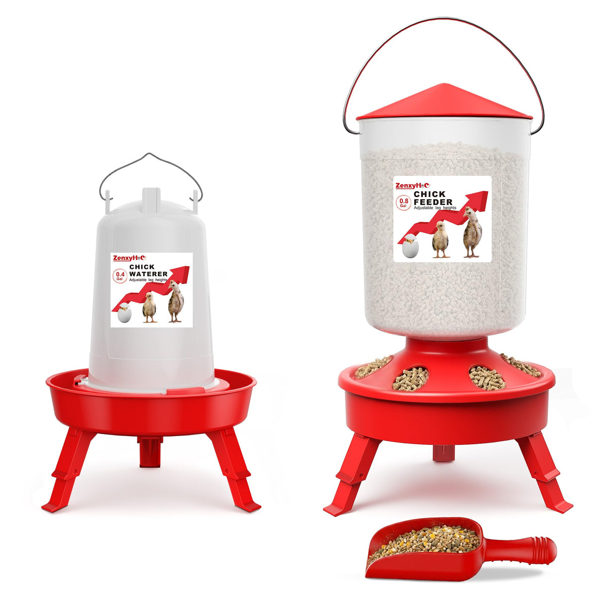 ZenxyHoC top-fill feeder for chicks with easy refills and reduced waste.