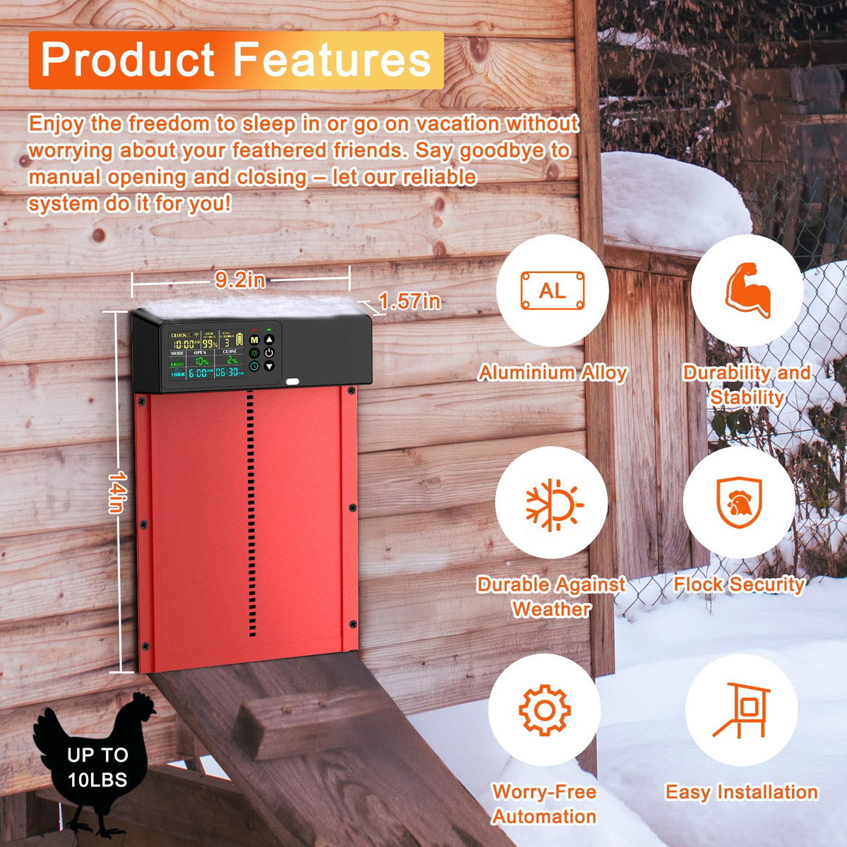 ZenxyHoC anti-pinch sensor protects birds during automatic door action