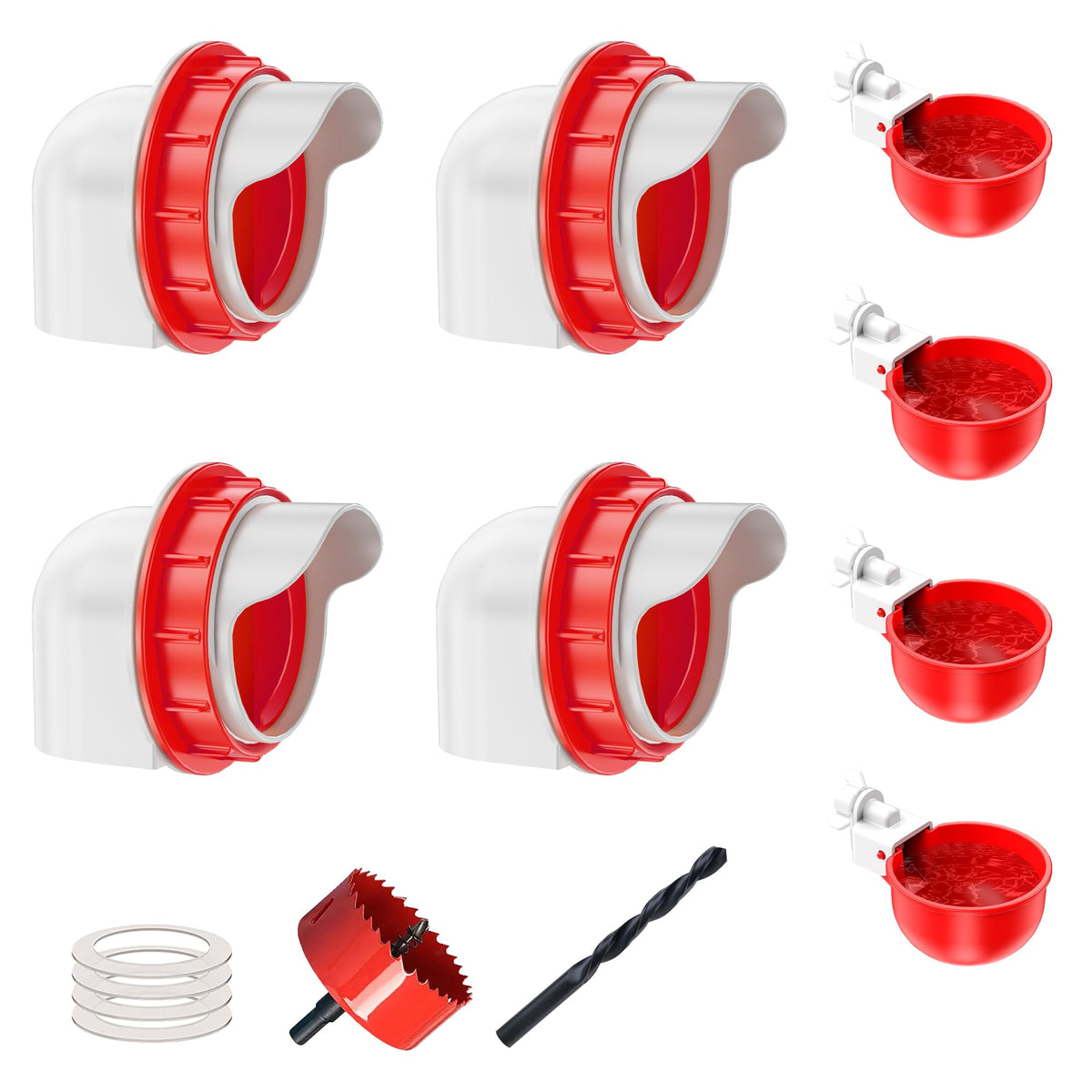 ZenxyHoC chicken feeder with four ports reduces waste and keeps feed tidy.