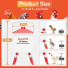 ZenxyHoC chicken waterer adjustable legs stabilizes on uneven ground