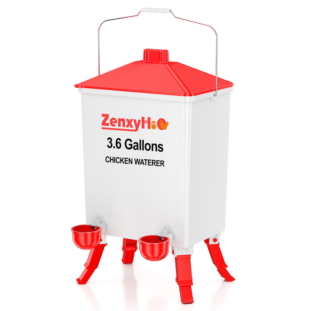 ZenxyHoC chicken waterer with anti-roost cone keeps water clean