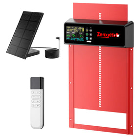 ZenxyHoC solar coop door auto opens at dawn, powering your flock with clean solar energy.