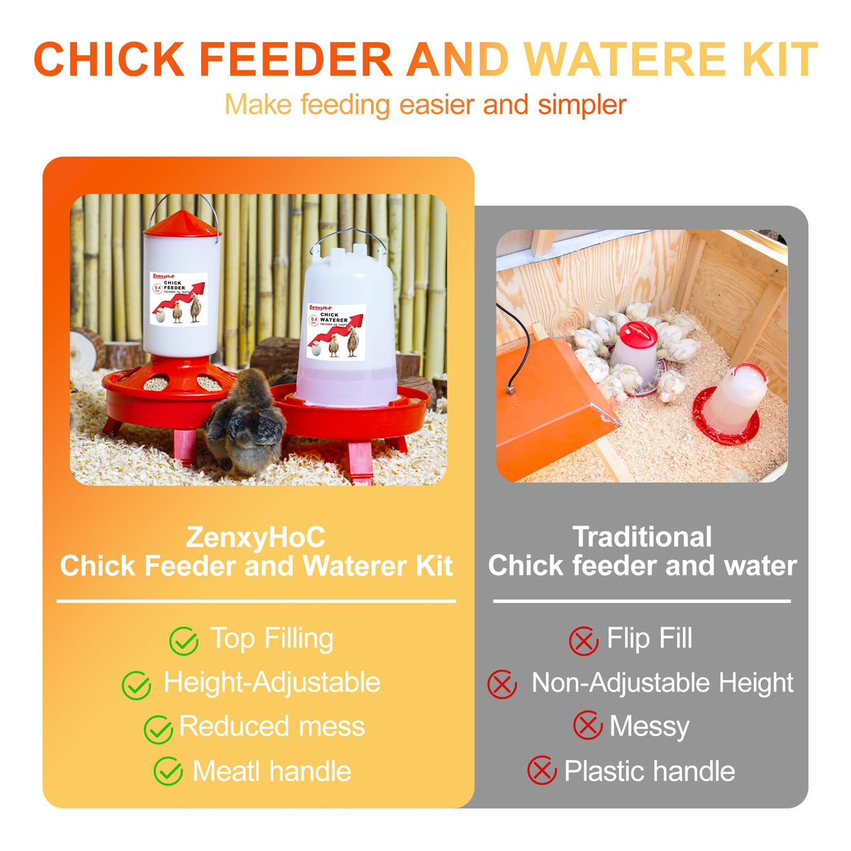 ZenxyHoC top-fill feeder with included scoop for precise refills