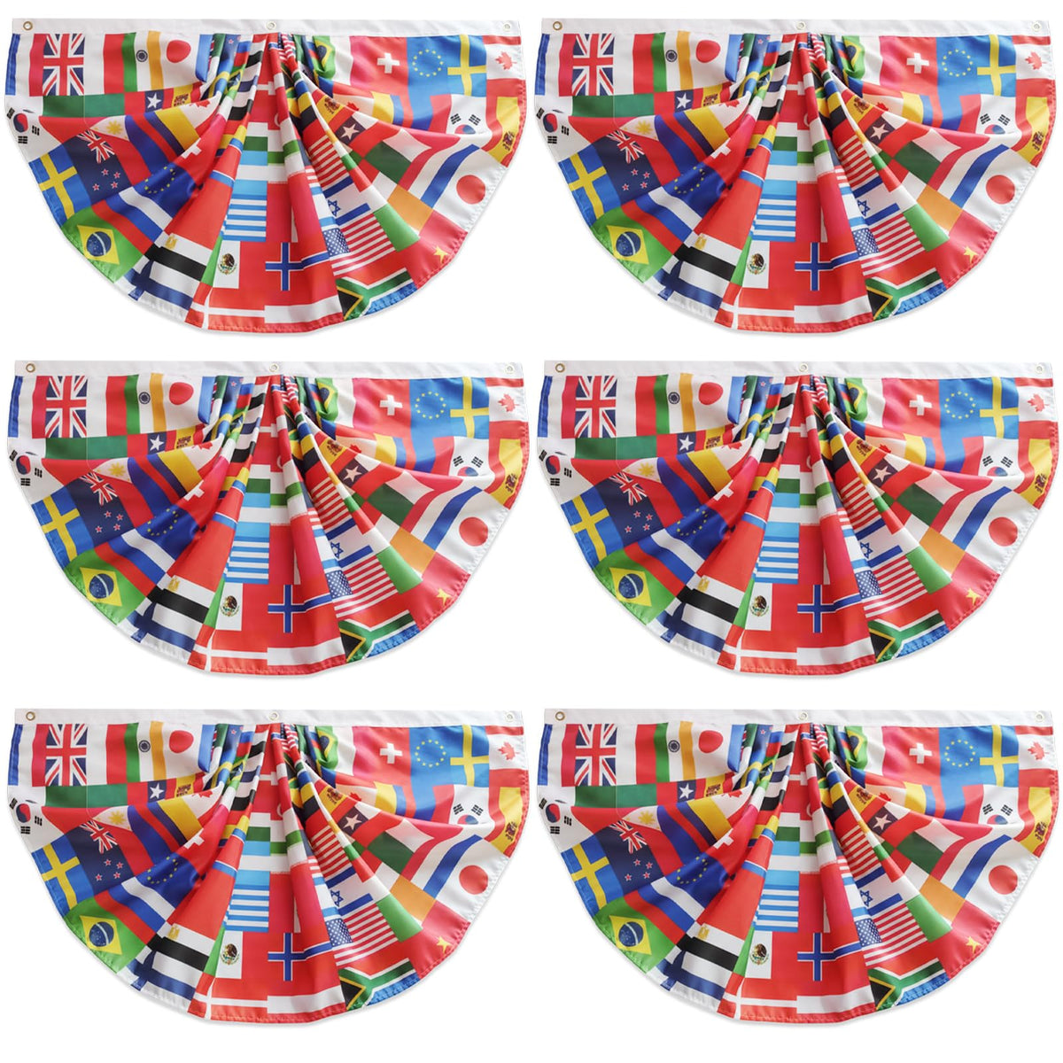 Zeptrix world flags banner with 36 country flags for outdoor event backdrop
