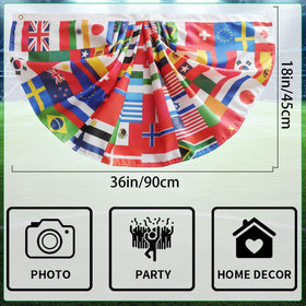Zeptrix world flags banner on porch for festive gathering