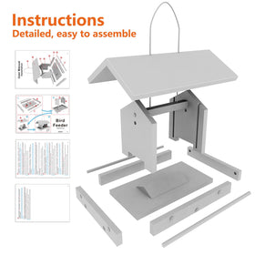 Zeqeey wooden bird feeder weather-ready design suitable for year-round use