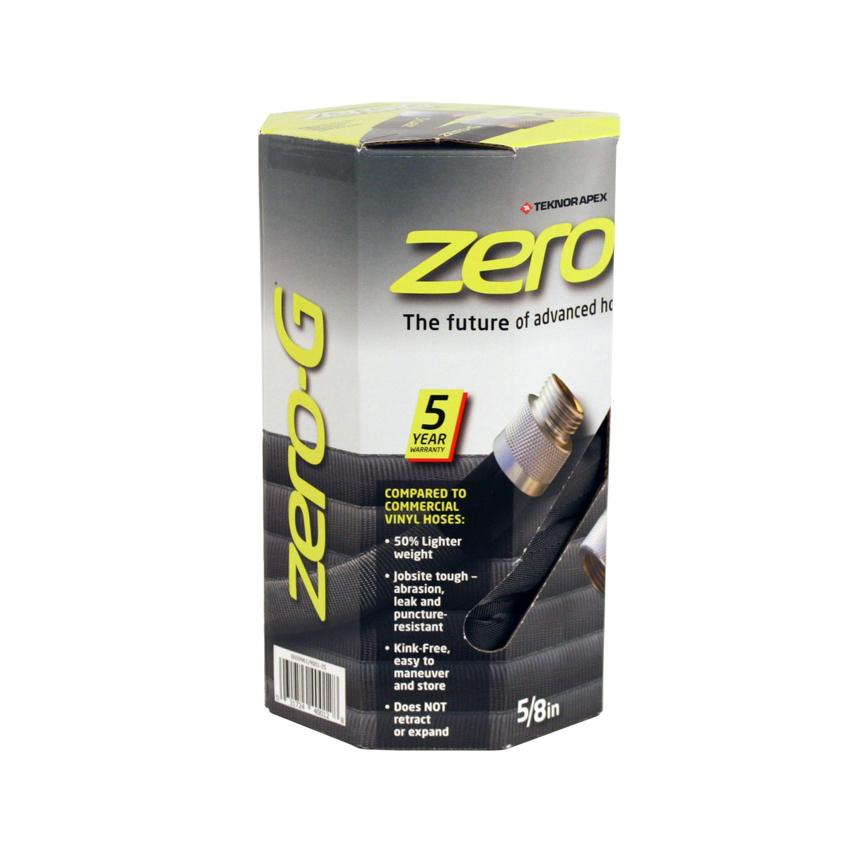Zero-G hose featuring a 650 psi rating for high-pressure cleaning tasks.