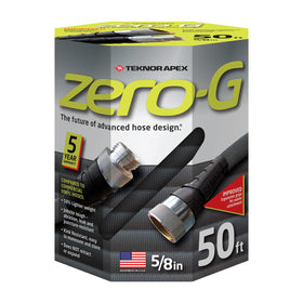 Zero-G hose coiled for easy storage and lightweight handling.