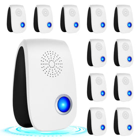 Zerobugeasy upgraded ultrasonic repellent with 360-degree coverage deters pests across a room