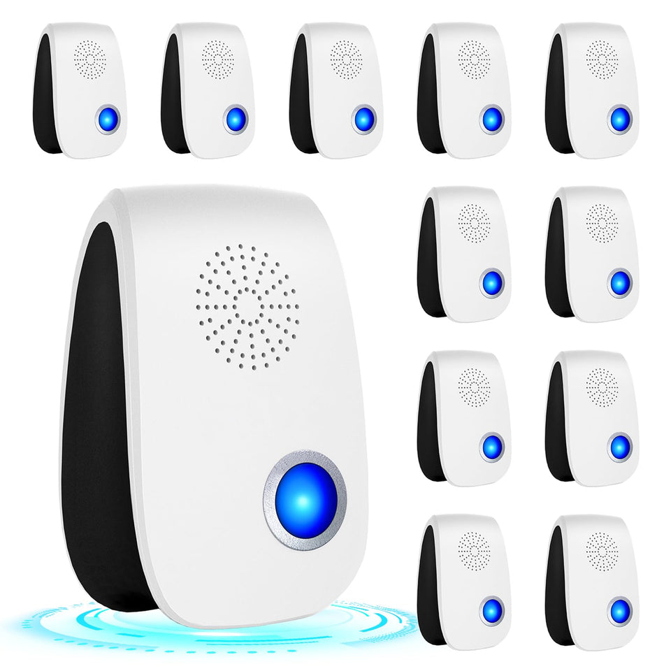 Zerobugeasy upgraded ultrasonic repellent with 360-degree coverage deters pests across a room
