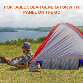 ZeroKor foldable 40W solar panel open for quick solar charging wherever you are