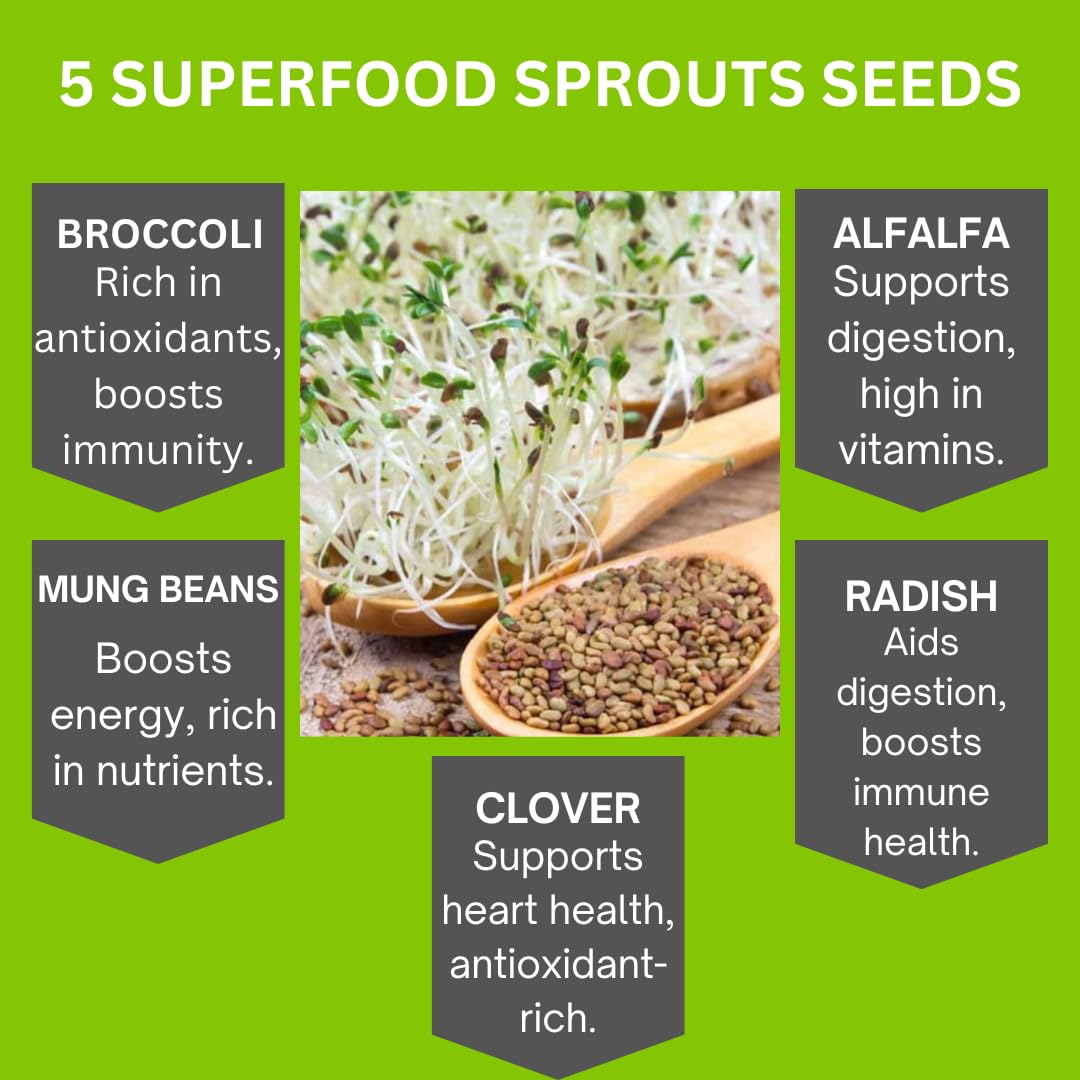 ZestiGreens clover seed pack for mild, versatile sprouts.