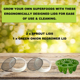 ZESTIGREENS green onion regrower lid attached to a wide mouth jar