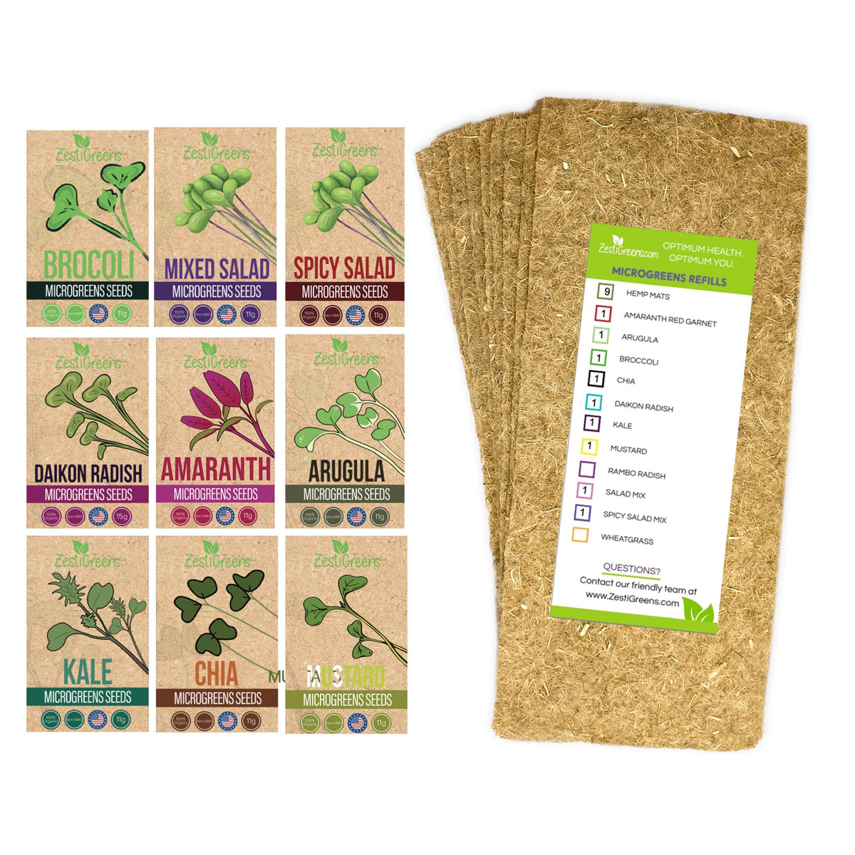 ZESTIGREENS hemp mats for reliable microgreens germination and water wicking