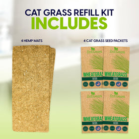 ZESTIGREENS self-watering cat grass kit shown ready to grow indoors.