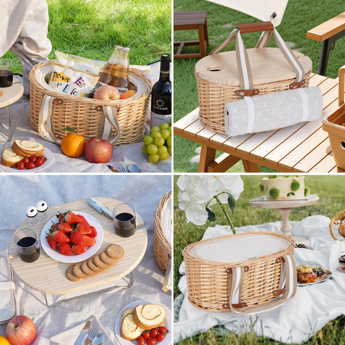 Zettfuly picnic basket dimensions 16 by 12 by 7 inches for two