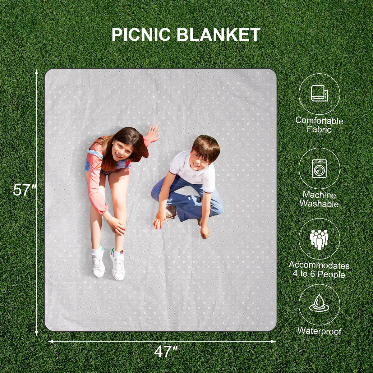 Zettfuly waterproof-looking blanket for comfortable seating outdoors
