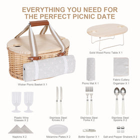 Zettfuly folding two-person picnic table for convenient outdoor meals