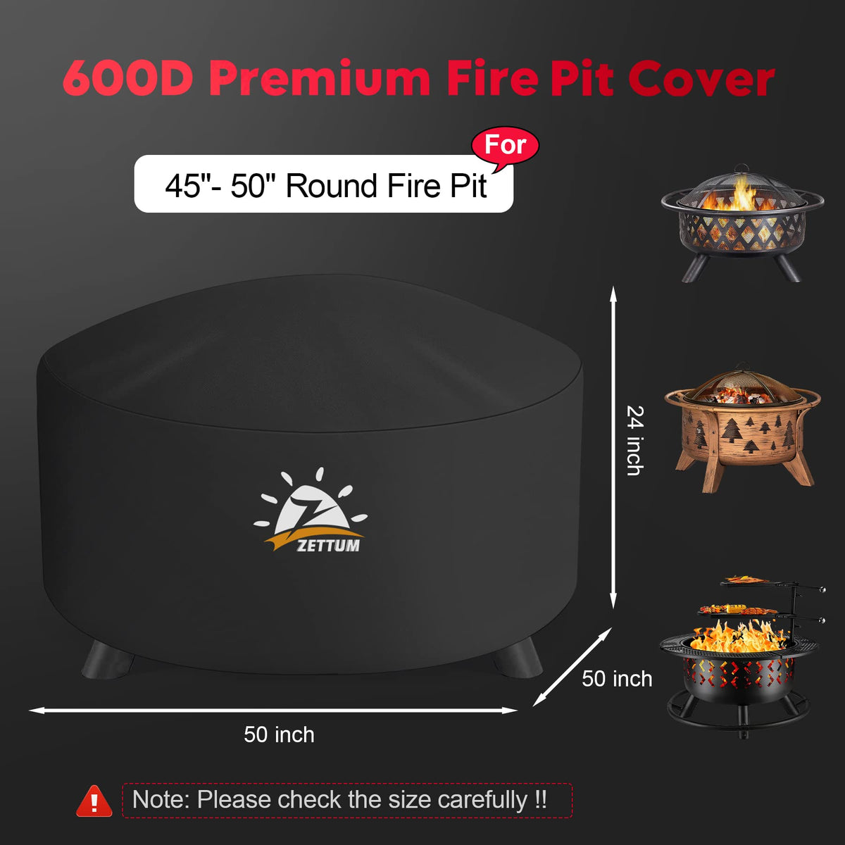 Zettum round cover with buckle design for secure wind protection