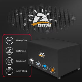 Zettum 600D waterproof material keeps outdoor fire table dry and clean.