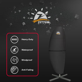 Zettum offset umbrella cover easy-install design saves setup time.