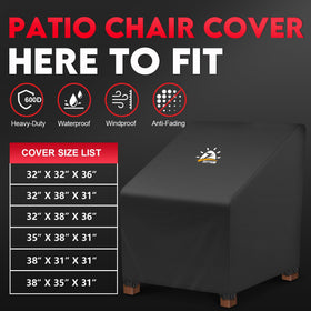 Zettum cover with waterproof coating protecting outdoor chair from rain