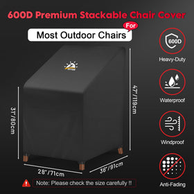 Zettum outdoor furniture cover with windproof buckles keeps four to six chairs secure