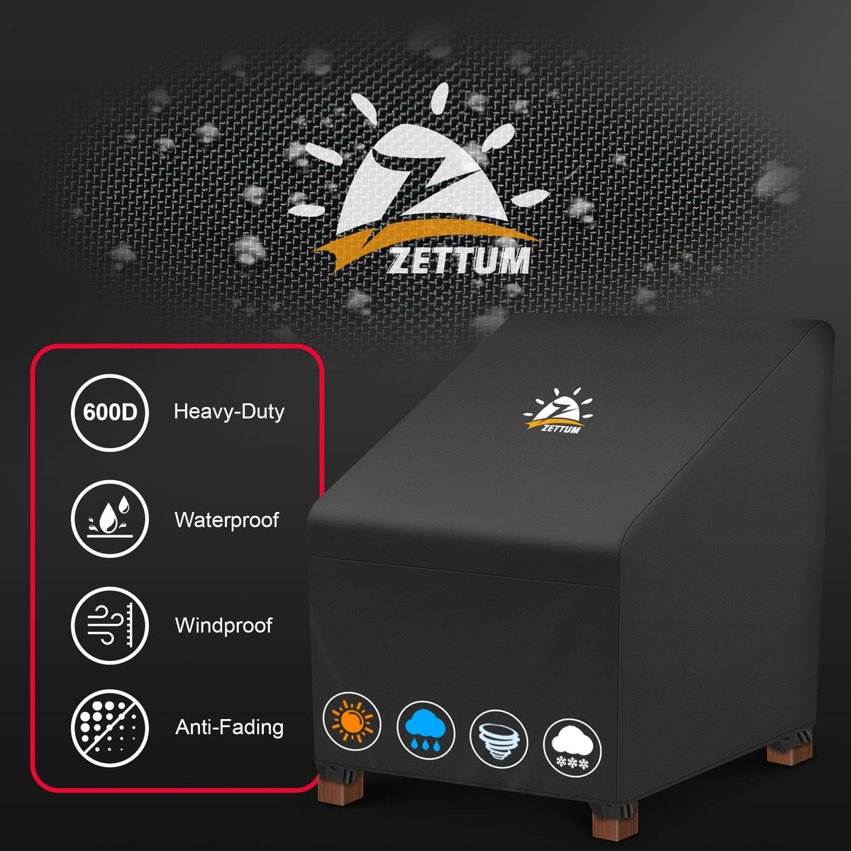 Zettum chair cover windproof buckle securing a chair outdoors