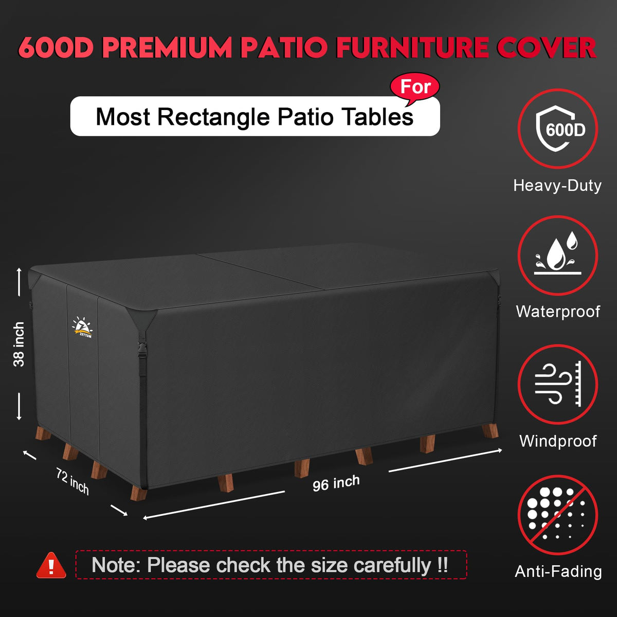 Zettum 600D fabric cover demonstrates rugged outdoor durability