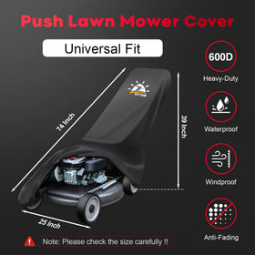 Zettum Push Lawn Mower Cover windproof buckles keep cover secure on windy days