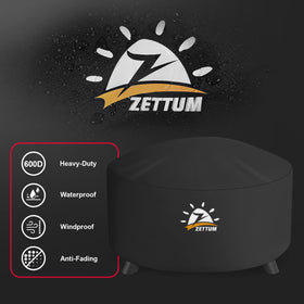 Zettum round fire pit cover offers easy on and off use