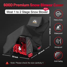 Zettum Snow Blower Cover 70 inch diagonal protects long machines from the elements