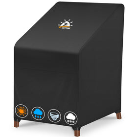 Zettum stackable chair cover in waterproof 600D fabric protects patio chairs from rain and sun