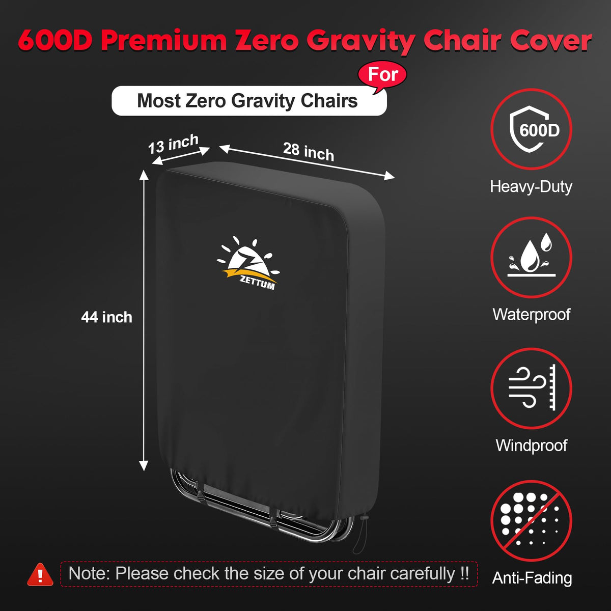Zettum heavy-duty 600D material protects outdoors while remaining breathable.