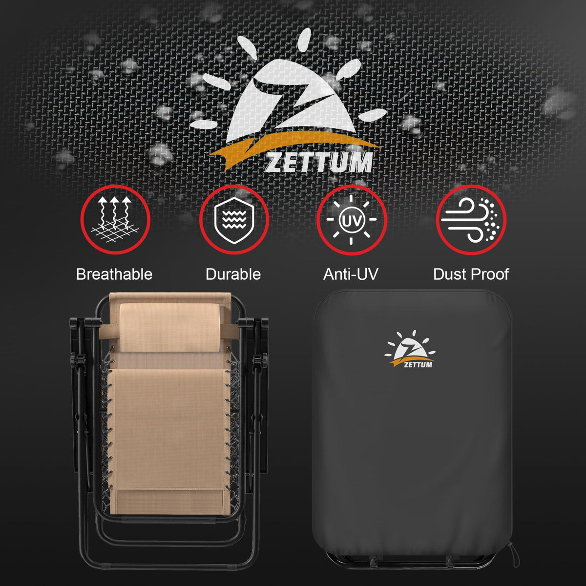 Zettum waterproof chair cover shields cushions from rain and moisture outdoors.