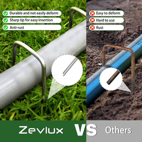 Zevlux 12-gauge garden pins deliver strong holding power for fabric and fencing