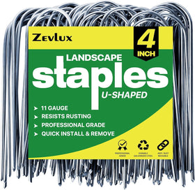 Zevlux 4-inch U-shape stake set anchors tubing and fabrics for sturdy outdoor layouts.