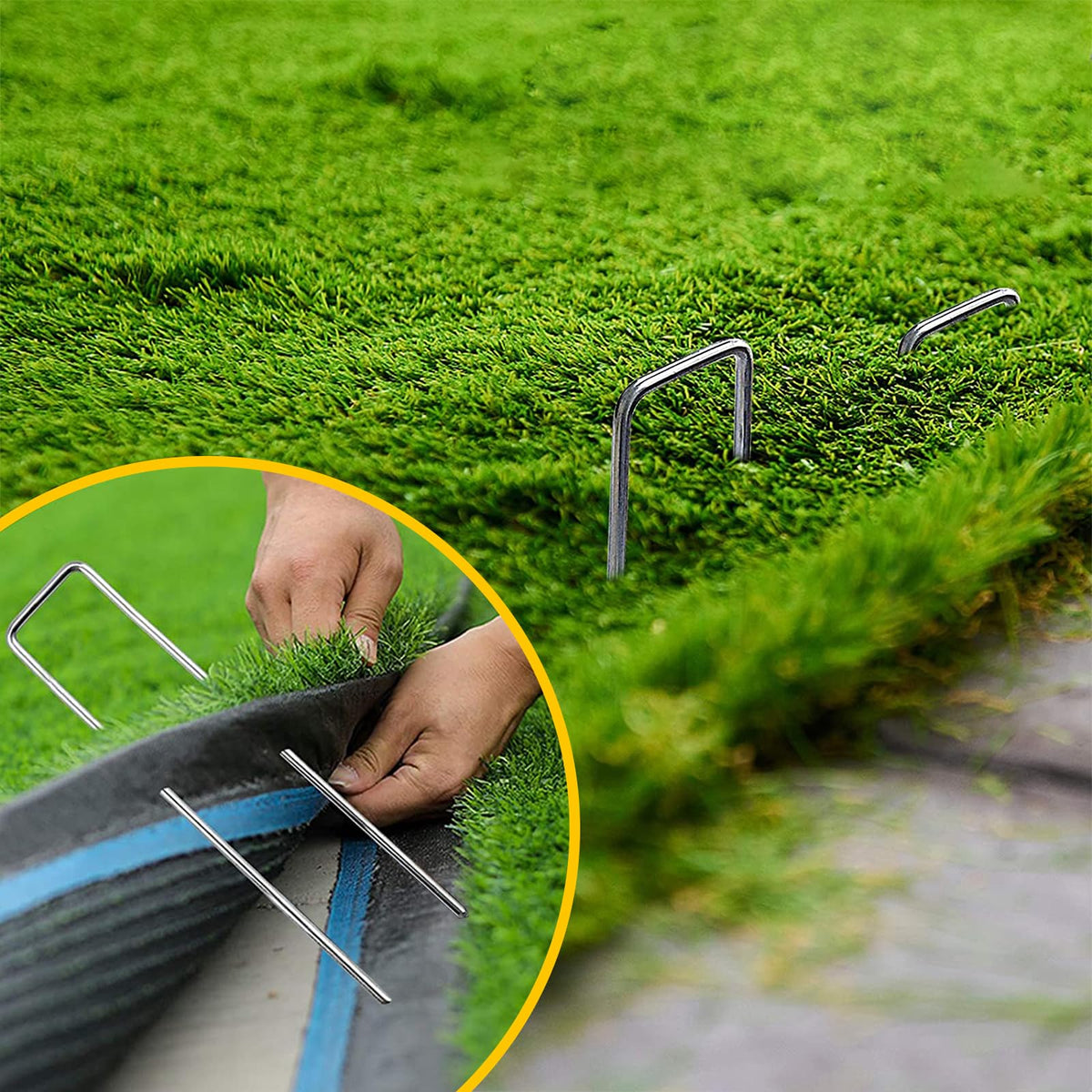 Zevlux durable stakes for weed barriers and irrigation pipes