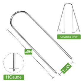 Zevlux galvanized stakes ensure rust resistance for long-lasting weed barriers and irrigation lines.