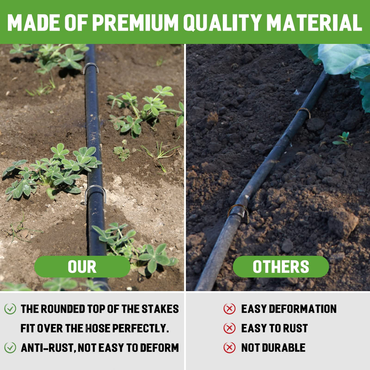 Zevlux ground-insertion-friendly design saves effort during landscape setup.