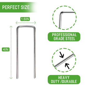 Zevlux galvanized stake with a sharp tip for easy ground insertion.