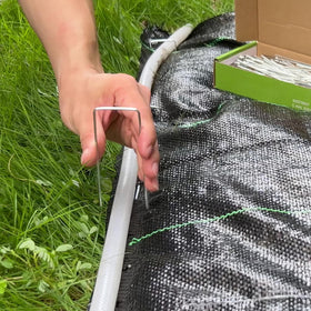 Zevlux sturdy garden nails ready to drive into soil with minimal bending