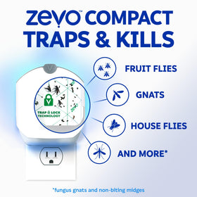 ZEVO curved shield design hides insects for mess-free trapping.