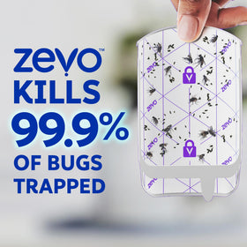 ZEVO kitchen setup near plants delivers discreet indoor bug control.